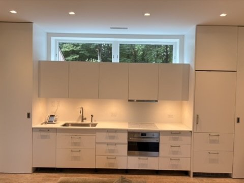 Modern kitchen with a clean white finish